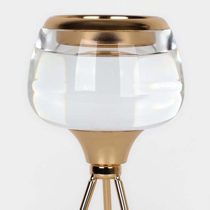 Подсвечник металл, стекло на 1 свечу «Изысканность» цвет золото 9.5 х 9.5 х 22.5 см Подсвечник металл, стекло на 1 свечу «Изысканность» цвет золото 9.5 х 9.5 х 22.5 см