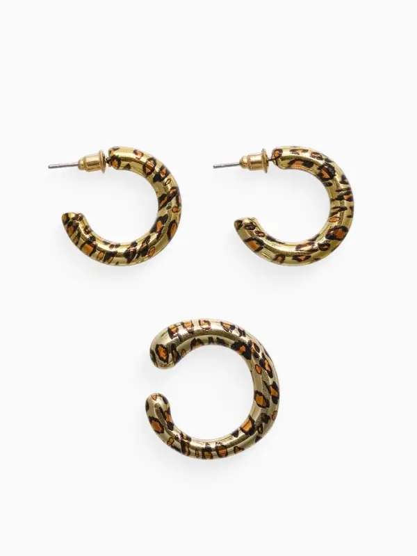 Серьги и каффы QF &laquo;Леопард&raquo;, набор, цвет золото