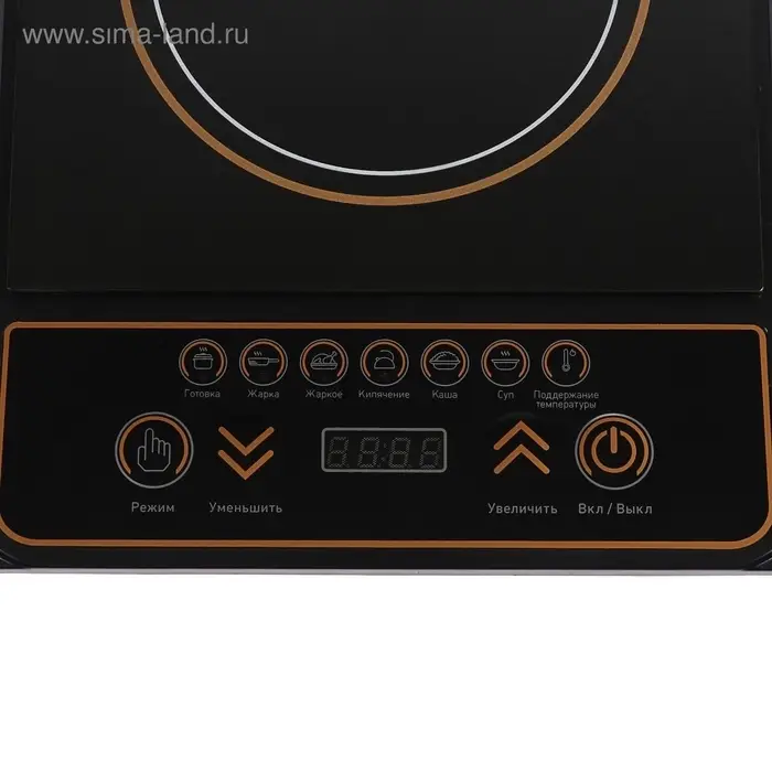 Плитка электрическая Luazon LIP-001, индукционная, 1 конфорка, 2100 Вт, чёрная