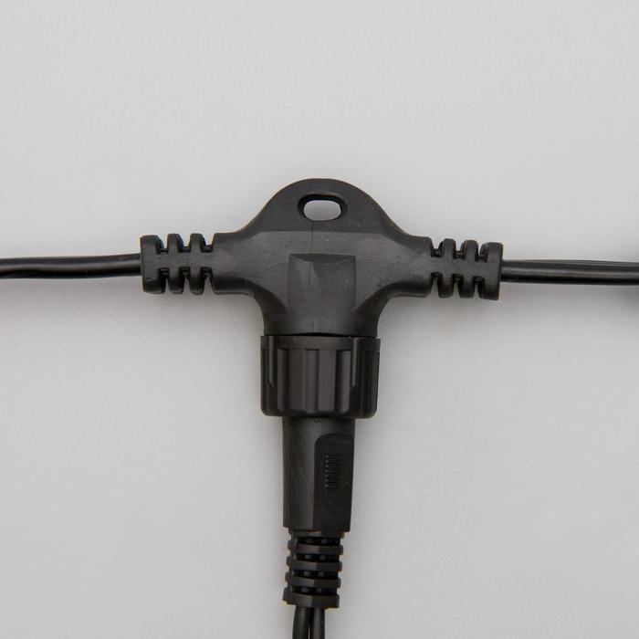 Гирлянда «Занавес» 2 × 6 м, IP65, УМС, тёмная нить, 1440 LED, свечение тёплое белое, 220 В