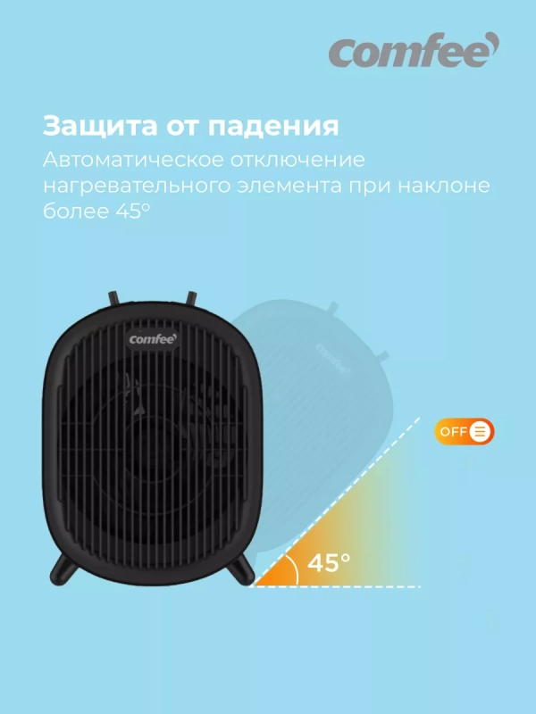 Тепловентилятор обогреватель настольный CFH2001, черный Тепловентилятор обогреватель настольный CFH2001, черный