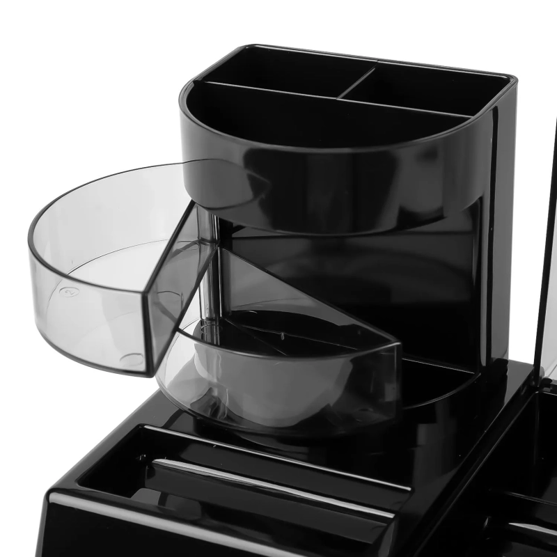 Подставка-органайзер для канц.мелочей Deli E903 7отделений черный