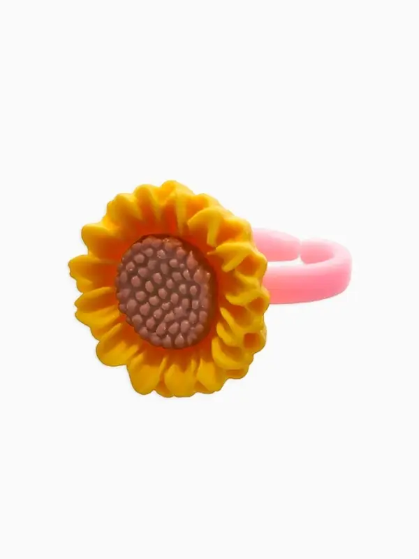 Набор детский &laquo;Выбражулька. Цветок Подсолнух&raquo;, 3 предмета: бусы, браслет, кольцо безразмерное, желтый