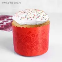 Форма бумажная для кулича «Красная Пасха», 110×85 мм, МИКС