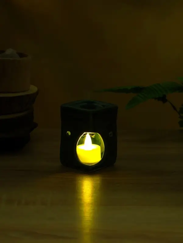 Аромалампа "Близнецы" керамика, цв. зелёный, 6,5х6,5х9 см