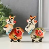 Фигурка фарфор &laquo;Козлик Паша&raquo;, 8.5 см, гжель, цветная, МИКС