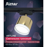 Светильник трек-й ARTLINE повор-й 85х70mm GX53 230В алюм/пласт 4м² золото 59864 4 Ritter