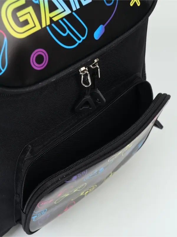 Ранец с эргономичной спинкой квадратный с доп. элементами "Gamer"