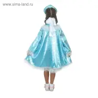 Карнавальный костюм "Снегурочка с кокеткой", атлас, кокошник, платье, р-р 36, рост 140 см