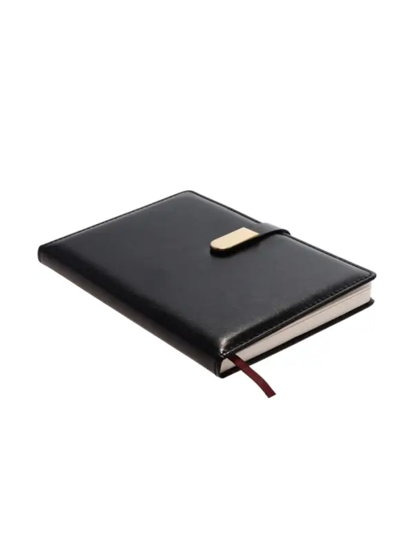 Ежедневник недатированный формат А5, 80л, линия, с ручкой, подар коробка, Черный