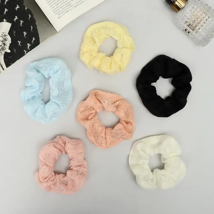 Резинка для волос "Орбита" кружево цветение, 10 см, микс