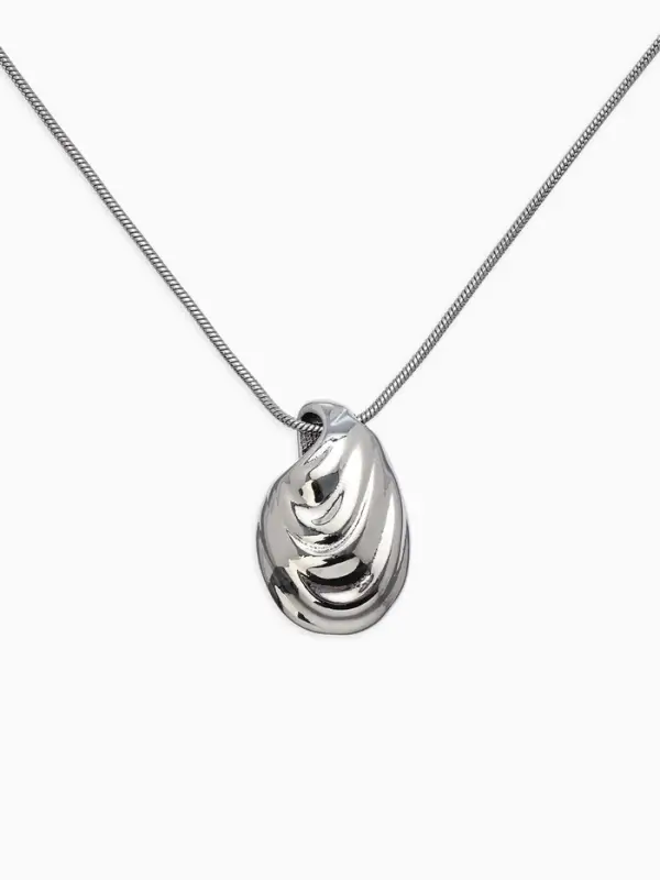 Кулон на цепочке &laquo;Ракушка&raquo;, 75 см, цвет серебро