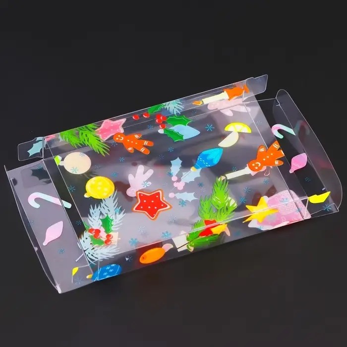 Коробка подарочная новогодняя складная ПВХ «Новогоднее настроение» 11×8×2 см Коробка подарочная новогодняя складная ПВХ «Новогоднее настроение» 11×8×2 см