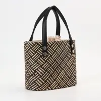 Сумка плетёная из пандана, 25&times;18&times;38 см, бежево-коричневая