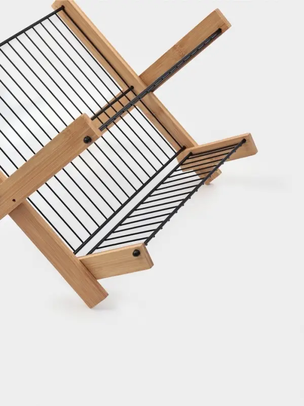 Сушилка для посуды  Сушилка для посуды "Meli" бамбук, металл, цвет черный