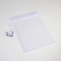 Мешочек подарочный органза белый &laquo;Лаванда&raquo;, с шильдиком, 19 х 28 см +/- 1.5 см