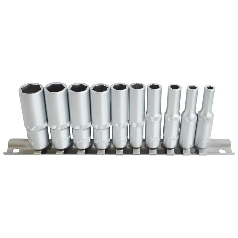 Набор головок торцевых 1/4"DR (4-13 мм) (10 предметов) глубокие на держателе AVS NG14-10MD