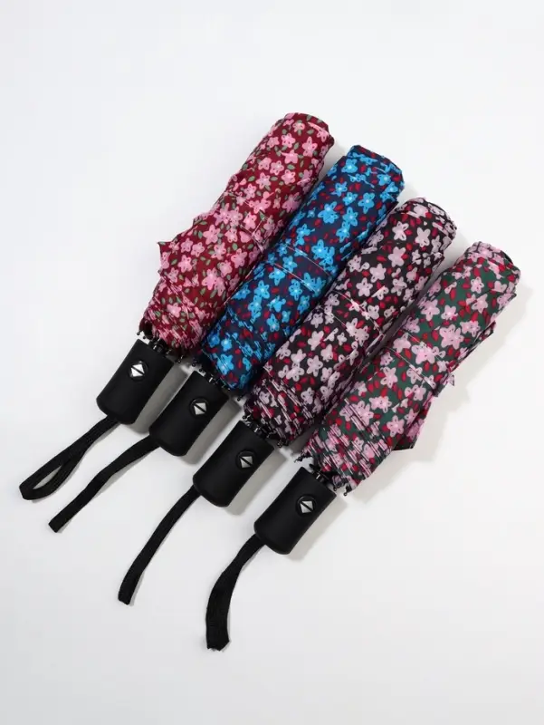 Зонт автоматический &laquo;Цветы&raquo;, 3 сложения, 8 спиц, R=47/55 см, d=94 см, МИКС