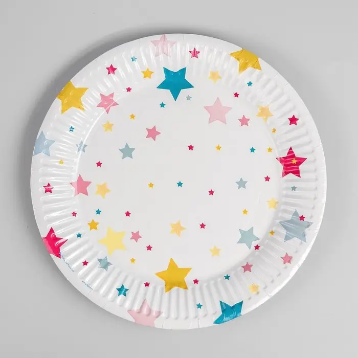 Тарелка одноразовая бумажная «Звёзды», 18 см