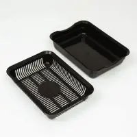 Туалет для кошек, 34.5&times;25.5&times;7.5 см, с сеткой, пластик, чёрный