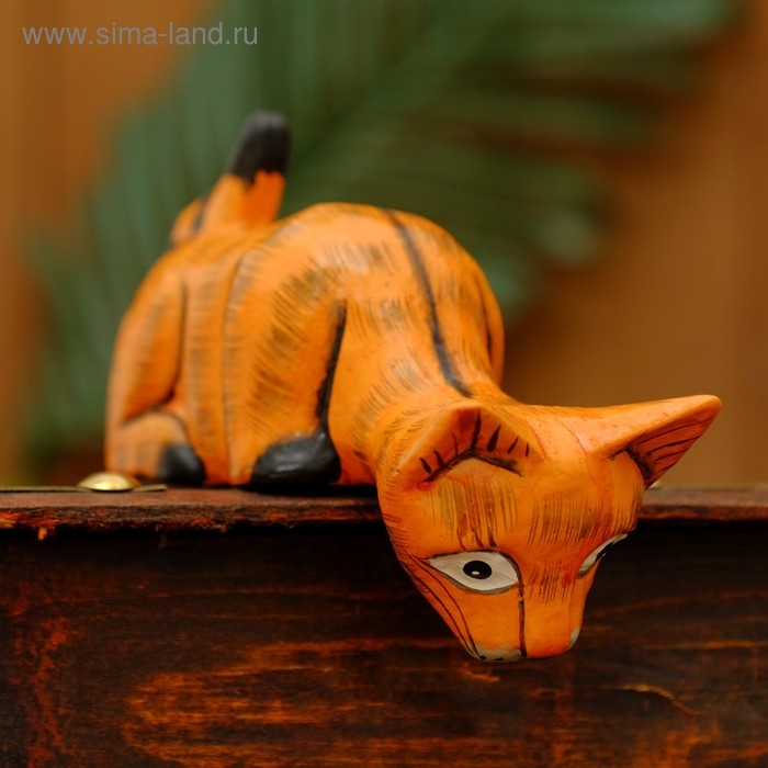 Сувенир дерево Сувенир дерево "Котёнок Рыжик подглядывает" 11х8х4,5 см