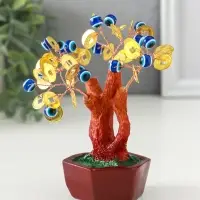 Бонсай декоративный &laquo;Денежное дерево&raquo;, 16 глазок, 32 монеты, 16&times;6.7&times;5.2 см