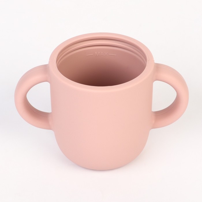 Поильник с трубочкой детский силиконовый «Try again», 200 мл., с ручками, цвет розовый Поильник с трубочкой детский силиконовый «Try again», 200 мл., с ручками, цвет розовый
