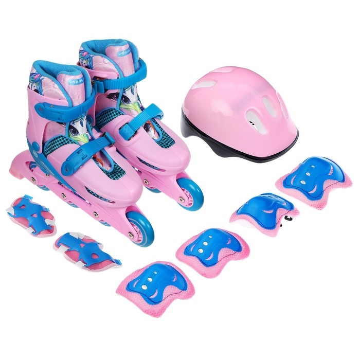 Набор: ролики раздвижные ONLYTOP, защита, р. 34-37 Набор: ролики раздвижные ONLYTOP, защита, р. 34-37