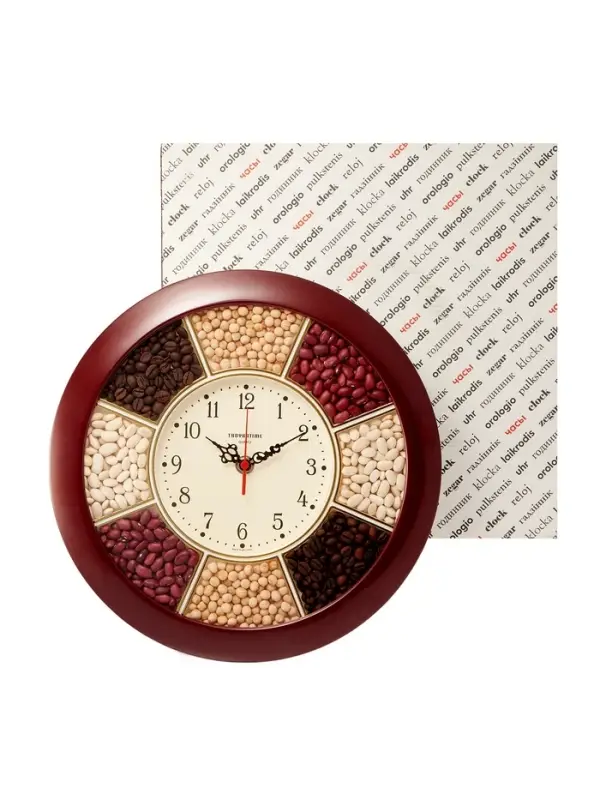 Часы настенные, серия: Кухня, &laquo;Специи&raquo;, d=29 см, плавный ход, бордовый обод