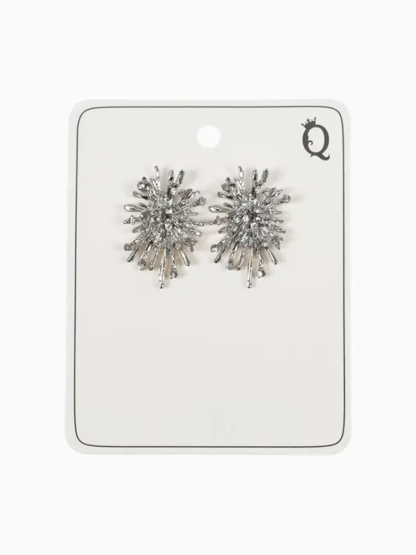 Серьги Серьги "Феерверк", цвет белый в серебре