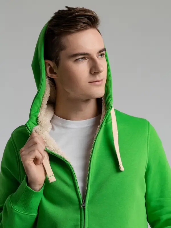 Толстовка унисекс на молнии Sherpa 280, ярко-зеленая, размер XXS Толстовка унисекс на молнии Sherpa 280, ярко-зеленая, размер XXS