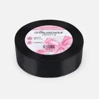 Лента атласная, 25 мм, 23&plusmn;1 м, чёрная №39