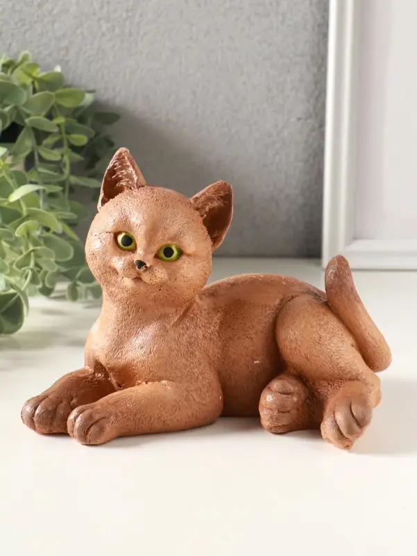 Фигурка гипс &laquo;Кошка лежит&raquo;, 13&times;17&times;12 см, рыжий