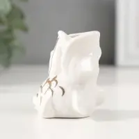 Фигурка керамика подставка д/зубочисток &laquo;Белая рыбка&raquo;, с золотом, 5.2&times;4&times;5.5 см