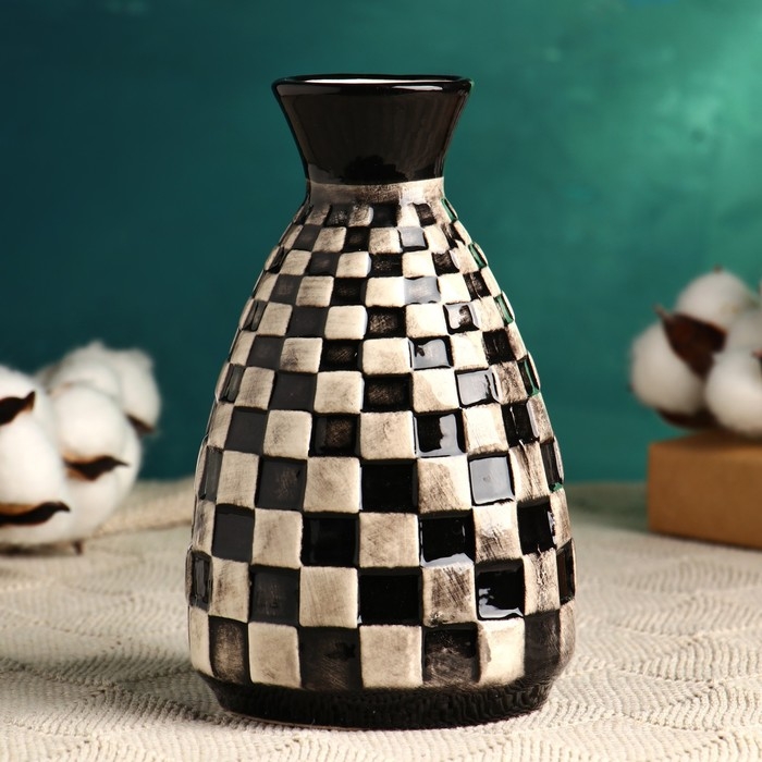 Кашпо - ваза  Кашпо - ваза "Чесс" 16х10см, черная