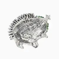 Брошь &laquo;Ежик&raquo; в шапке со звездой, цветная в чернёном серебре