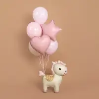 Воздушный шар фольгированный 3D 25" «Лошадка», кремовый