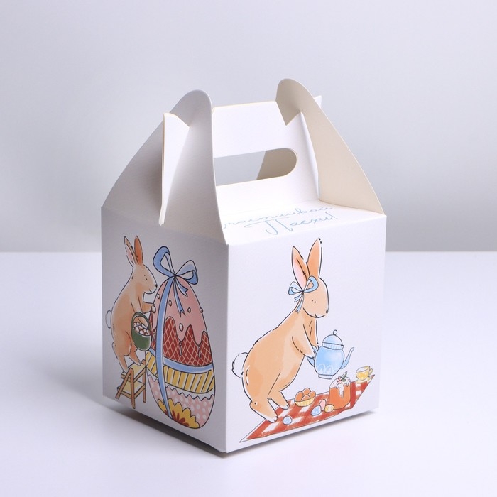 Коробка кондитерская, упаковка, «Счастливой Пасхи», 14 х 14 х 14 см Коробка кондитерская, упаковка, «Счастливой Пасхи», 14 х 14 х 14 см