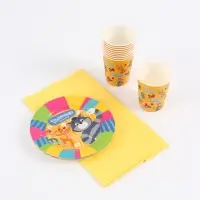 Посуда одноразовая бумажная на 10 персон «Простоквашино»: стаканы, тарелки, скатерть, Союзмультфильм Посуда одноразовая бумажная на 10 персон «Простоквашино»: стаканы, тарелки, скатерть, Союзмультфильм