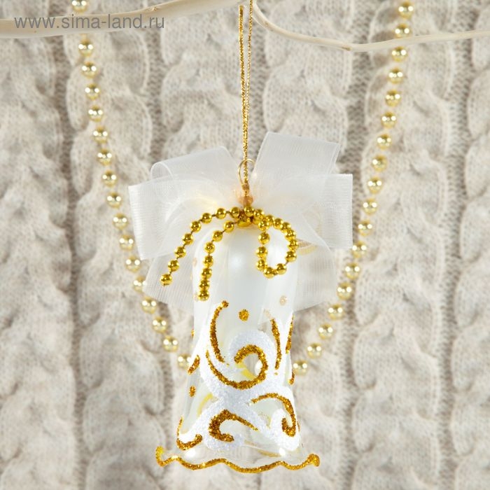 Ёлочная игрушка Ёлочная игрушка "Узорный колокольчик" h-8,2 см