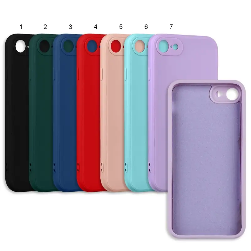 Чехол для iPhone 7/8/SE (2020) цветной силикон