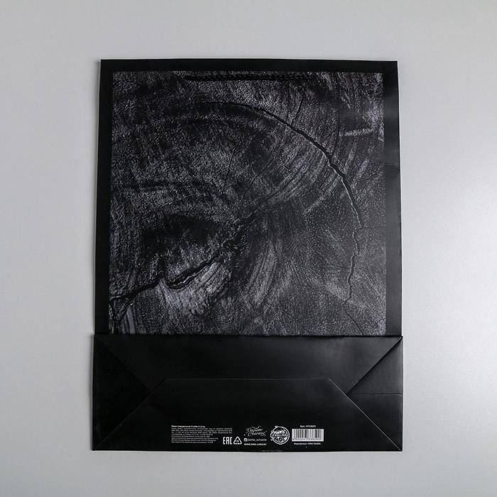 Пакет подарочный ламинированный вертикальный, упаковка, Wood style, L 31 х 40 х 11,5 см