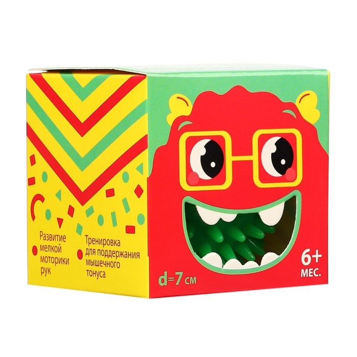 Развивающий массажный мячик, диаметр 7 см, цвет зеленый, Крошка Я Развивающий массажный мячик, диаметр 7 см, цвет зеленый, Крошка Я