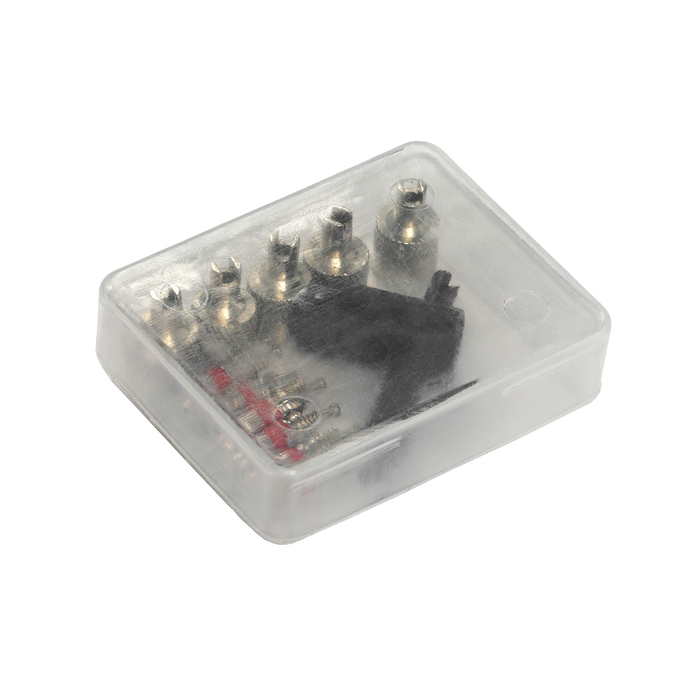 Набор автолюбителя №2, 5 колпачков, металл, 5 золотников коротких, ключ Набор автолюбителя №2, 5 колпачков, металл, 5 золотников коротких, ключ