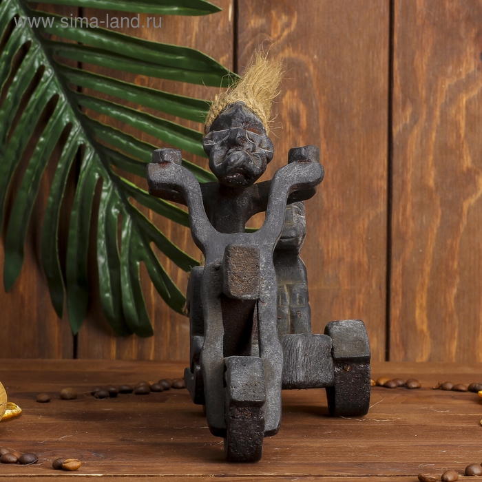 Сувенир «Абориген на мотоцикле», 20 см, дерево, МИКС Сувенир «Абориген на мотоцикле», 20 см, дерево, МИКС