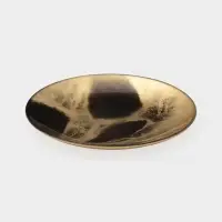 Тарелка Magistro Brown Marble, d=21 см, стекло, коричневая