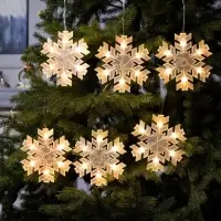 Гирлянда &laquo;Нить&raquo; 2 м с насадками &laquo;Снежинка матовая&raquo;, IP20, прозрачная нить, 36 LED, свечение тёплое белое, 220 В