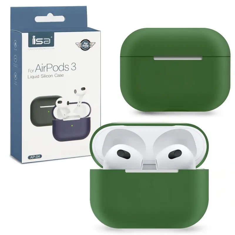 Чехол для AirPods 3 Silicone Case ISA Pine Green