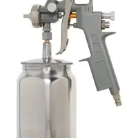 Краскораспылитель пневматический ТУНДРА, до 4 бар, сопло 1.5 мм, нижний бачок 1 л