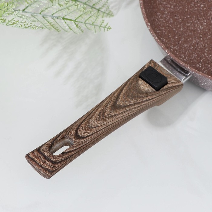 Сковорода Доляна «Брауни», d=28 см, съёмная ручка, стеклянная крышка, антипригарное покрытие, индукция Сковорода Доляна «Брауни», d=28 см, съёмная ручка, стеклянная крышка, антипригарное покрытие, индукция